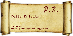 Peits Kriszta névjegykártya
